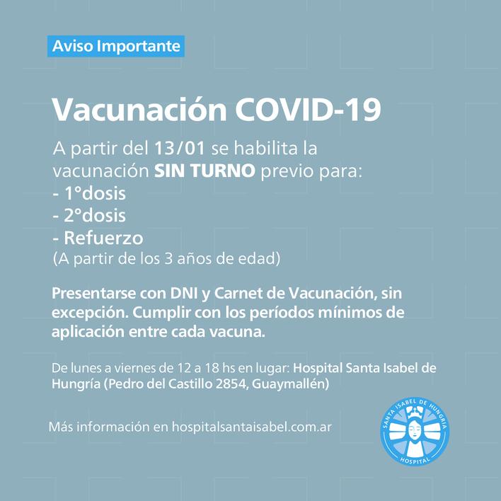 A partir del 13 de enero se habilitó el hospital como sede de vacunación contra COVID-19